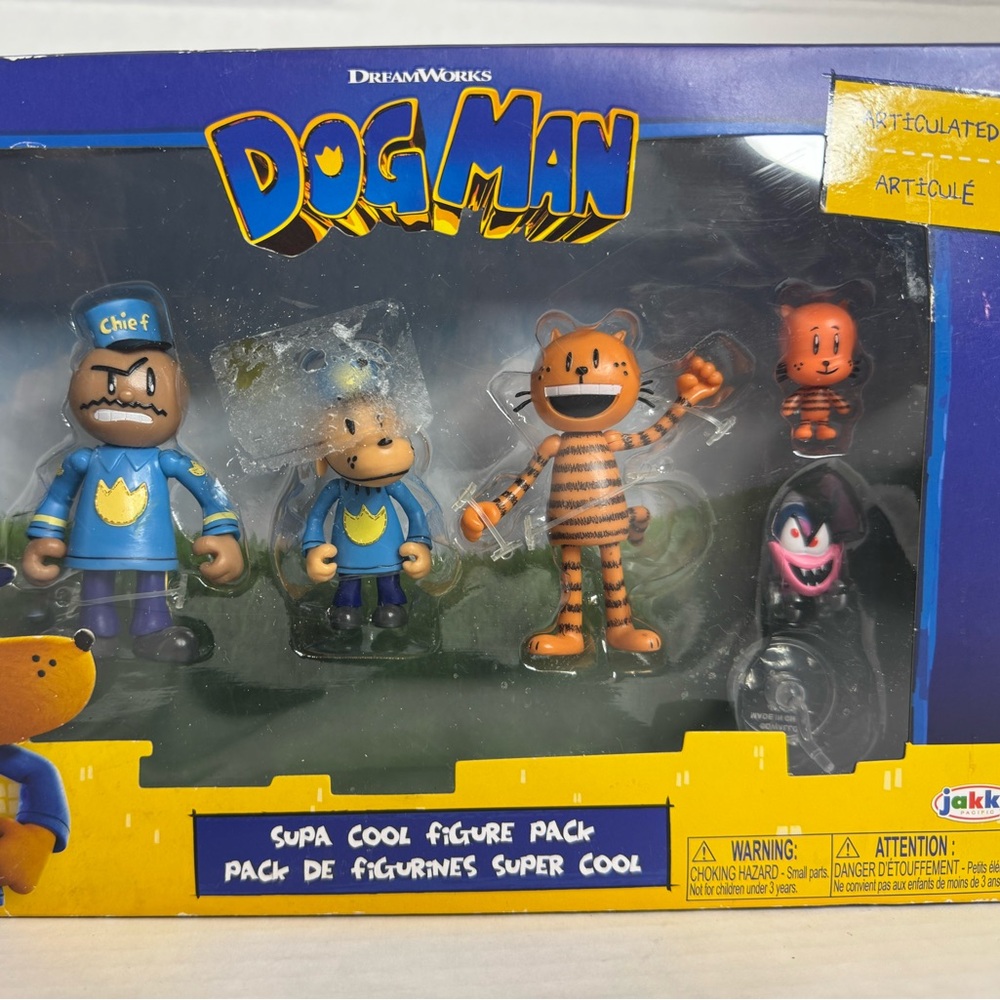 DreamWorks Dog Man Figure Pack - Orange, Blue, Black